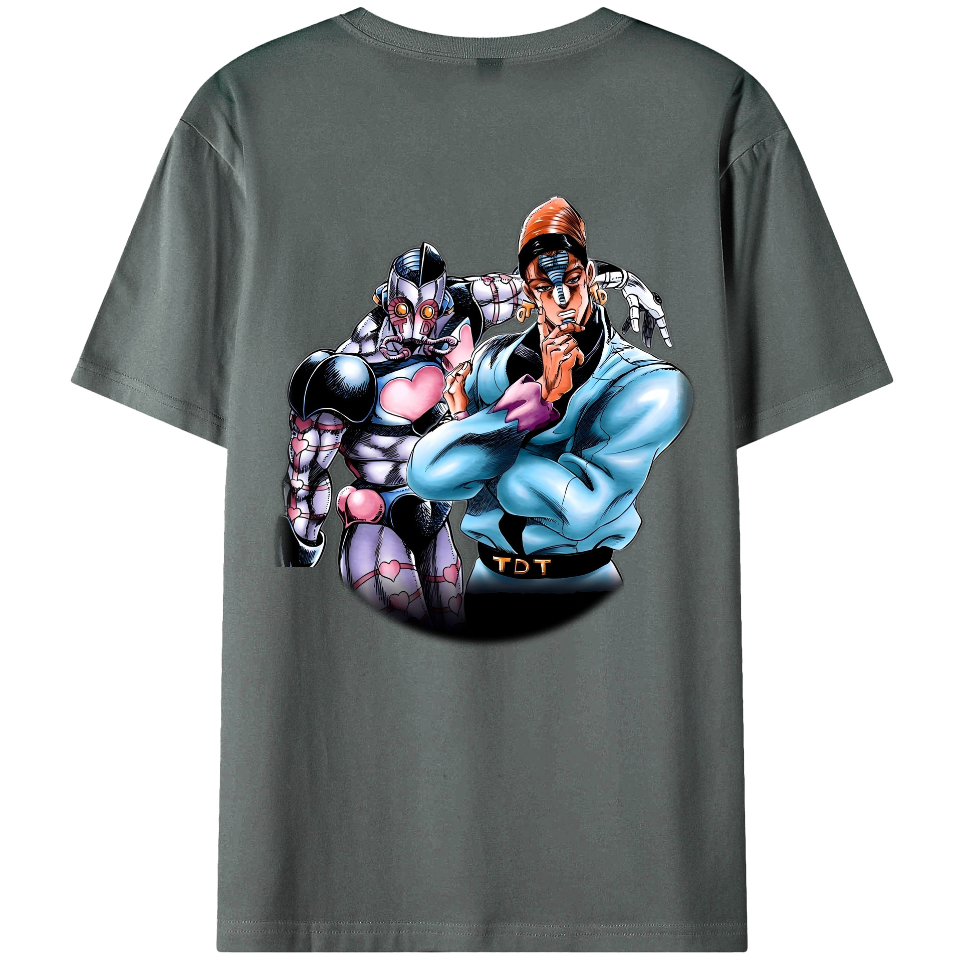 （画像用） ジョジョの奇妙な冒険 ひがしかた じょうすけ JoJo's Bizarre Adventure Higashikata Josuke 綿100％ メンズ半袖Tシャツ（バックプリント） 通気性
